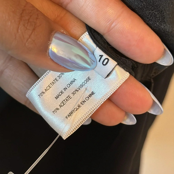 PROENZA SCHOULER Black Crepe Jacquard Long Sleeve V-Neck Blouse Size 10 - Picture 10 of 10